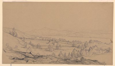 Dessin, lac George, New York, en regardant vers le nord-est, 1850-65 - John Frederick Kensett