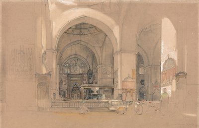 Intérieur de la Grande Mosquée, (Ulucami) Bursa, Turquie - John Frederick Lewis