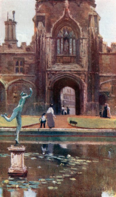 Christ Church College - Tom Quadrangle (lithographie couleur) - John Fulleylove