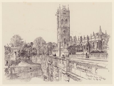 Magdalen College depuis le pont - John Fulleylove