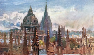 Oxford, depuis le théâtre Sheldonian (lithographie couleur) - John Fulleylove