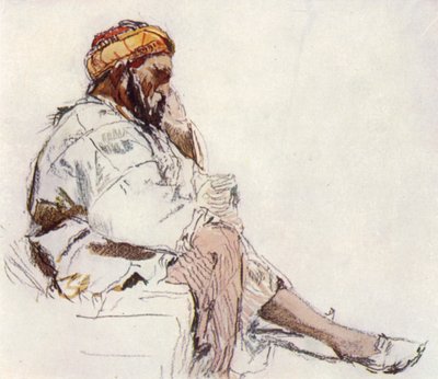 Paysanne syrienne assise, de profil - John Fulleylove