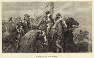 Avec toutes leurs bannières bravement déployées (gravure) - John Gilbert