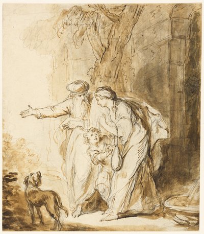 Abraham renvoie Agar et Ismaël - John Hamilton Mortimer