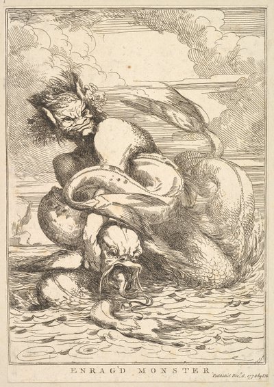 Monstre enragé de Quinze eaux-fortes dédiées à Sir Joshua Reynolds, 8 décembre 1778 - John Hamilton Mortimer