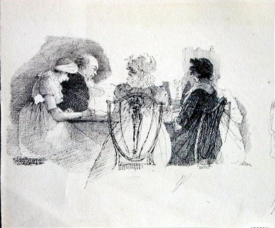 Une réunion à une table (détail) - John Harden