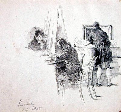 Un groupe dans un intérieur, Brathay - John Harden