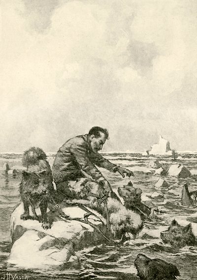 Le Dr Grenfell à la dérive sur un floe de glace - John Harris Valda