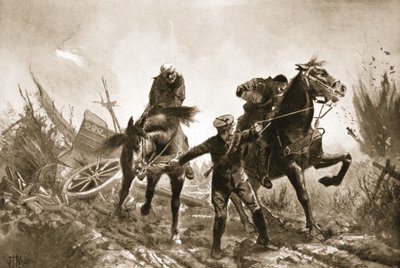 Driver Brown revenant avec des blessés à cheval depuis la ligne de tir - John Harris Valda