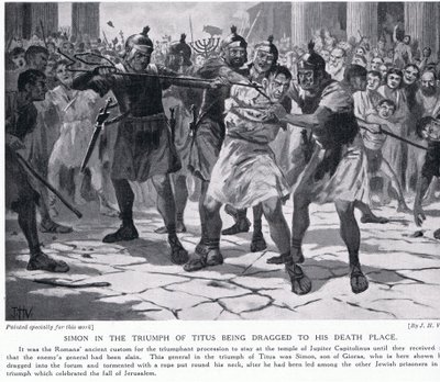 Simon dans le triomphe de Titus traîné à sa mort - John Harris Valda