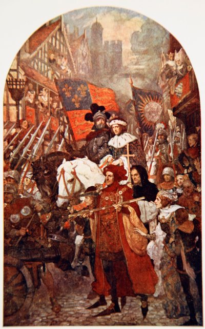 Bande défilant en soutien à Édouard IV à la bataille de Barnet - John Henry Amshewitz