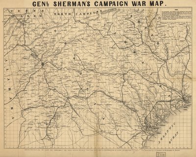 Carte de guerre de la campagne du général Sherman. LOC 99447285 - John Henry Bufford