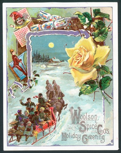 Carte de Noël de la Woolson Spice Company - John Henry Bufford
