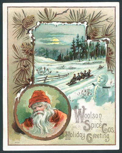 Carte de Noël de la Woolson Spice Company - John Henry Bufford