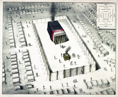 Le Tabernacle dans le désert, et plan du campement, publié en 1850 - John Henry Camp