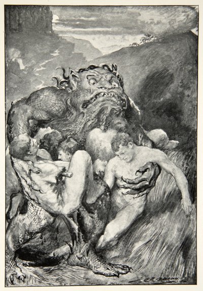 Le démon du mal, avec sa férocité vorace, les saisit avidement, de 