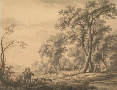 Paysage avec Chasseur et Fusils - John Henry Müntz