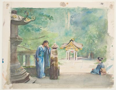 Fontaine sacrée, Temple Iyemitsu - John La Farge or Lafarge
