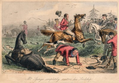 M. Sponge disperse complètement son Seigneurie - John Leech, Hablot Knight Browne