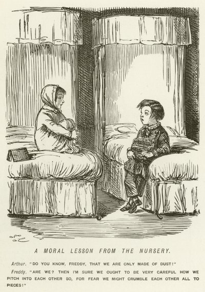 Une leçon de morale de la nurserie - John Leech