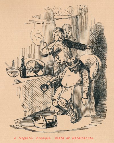 Un exemple effrayant. Mort de Hardicanute, vers 1860 - John Leech