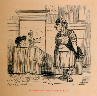 Archimède prenant un bain chaud - John Leech