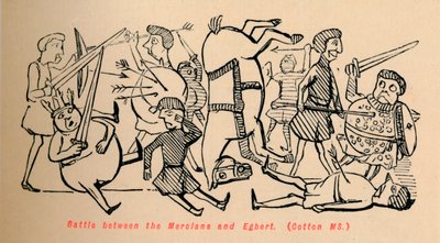 Bataille entre les Merciens et Egbert, c1860 - John Leech