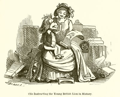 Clio instruisant le jeune lion britannique en histoire - John Leech