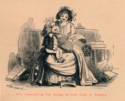 Clio instruisant le jeune lion britannique en histoire, vers 1860 - John Leech