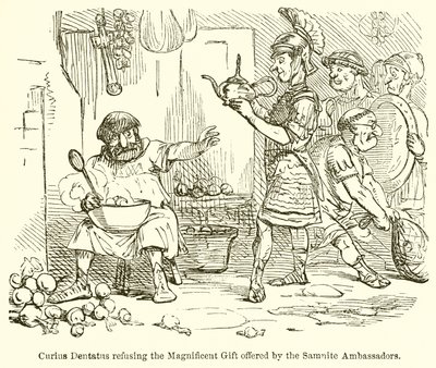 Curius Dentatus refusant le magnifique cadeau offert par les ambassadeurs samnites - John Leech