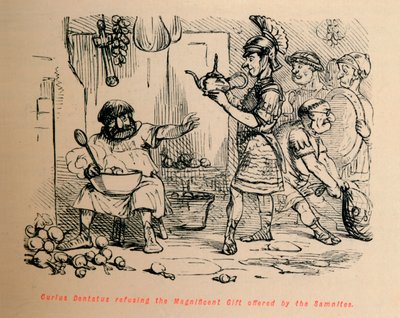 Curius Dentatus refusant le magnifique cadeau offert par les Samnites - John Leech
