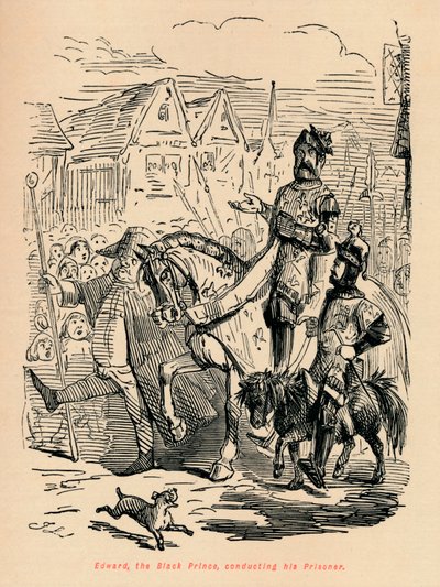 Édouard le Prince Noir, conduisant son prisonnier - John Leech