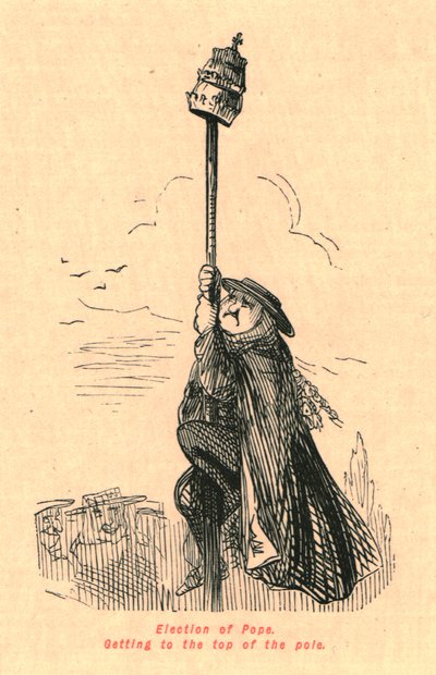 Élection du Pape. Atteindre le sommet du poteau, 1897 - John Leech