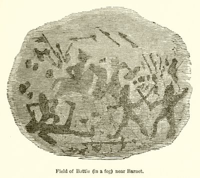 Champ de bataille (dans le brouillard) près de Barnet - John Leech