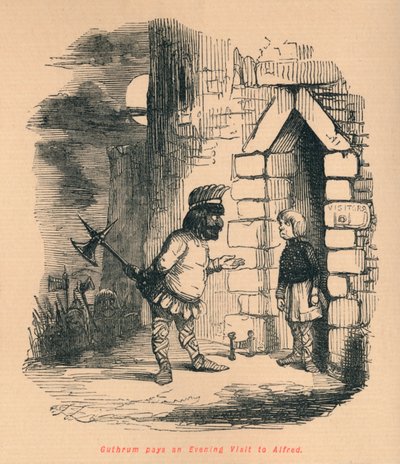 Guthrum rend une visite du soir à Alfred, vers 1860 - John Leech