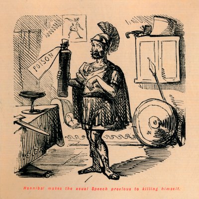 Hannibal fait le discours habituel avant de se tuer, 1852 - John Leech