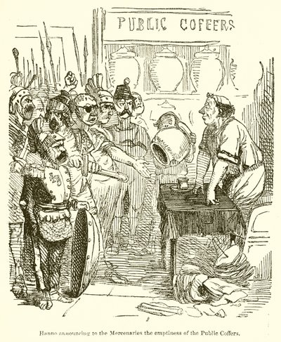 Hanno annonçant aux mercenaires la vacuité des coffres publics - John Leech