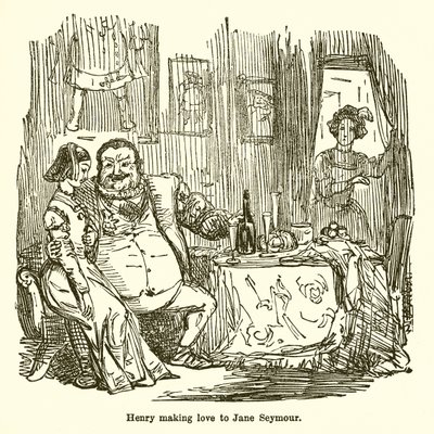 Henri faisant la cour à Jane Seymour - John Leech