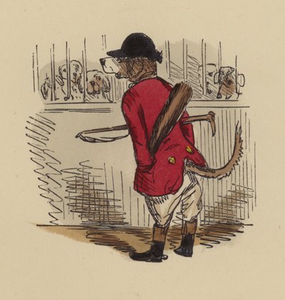 Chien habillé en chasseur - John Leech