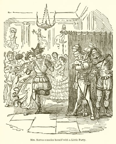 Mme Sextus se console avec une petite fête - John Leech
