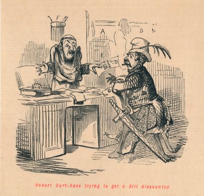 Robert Courteheuse essayant de faire escompter une Lettre de Change, vers 1860 - John Leech