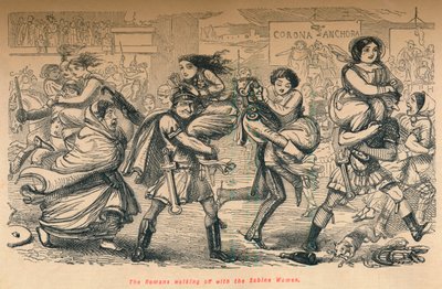 Les Romains emportant les femmes sabines, 1852 - John Leech