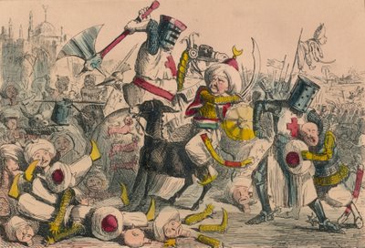 Combat terrible entre Richard Cœur de Lion et Saladin, 1850 - John Leech and Gilbert Abbott A Beckett