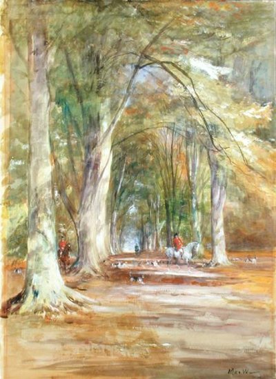 Chasseurs dans une clairière - John MacWhirter