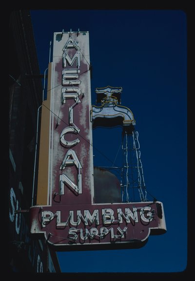 American Plumbing Supply sign, Des Moines, Iowa, USA - John Margolies