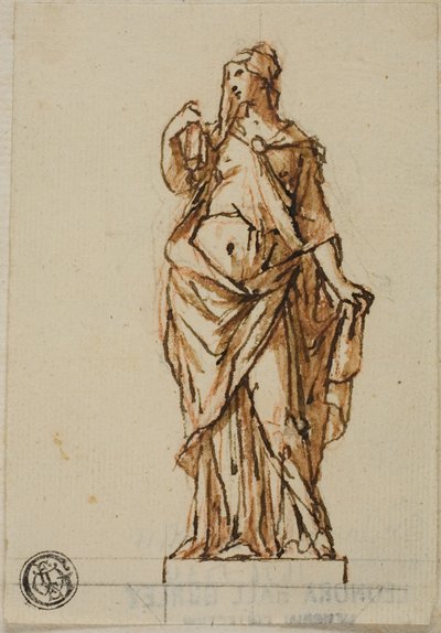 Projet pour une statue : Femme tenant un livre de la main droite - John Michael Rysbrack