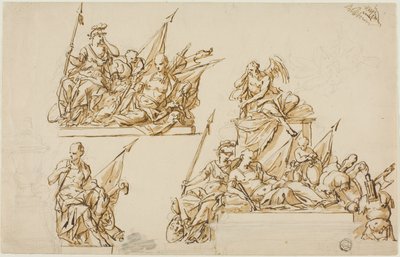 Dessins non exécutés pour le monument au premier duc de Marlborough - John Michael Rysbrack