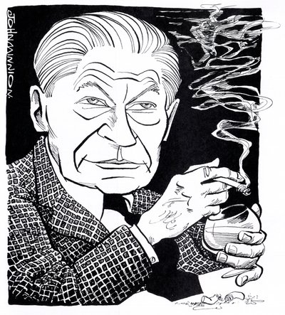 Arthur Koestler, caricature - John Minnion
