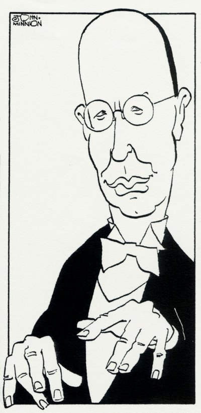 Prokofiev avec les mains au-dessus du clavier par John Minnion - John Minnion