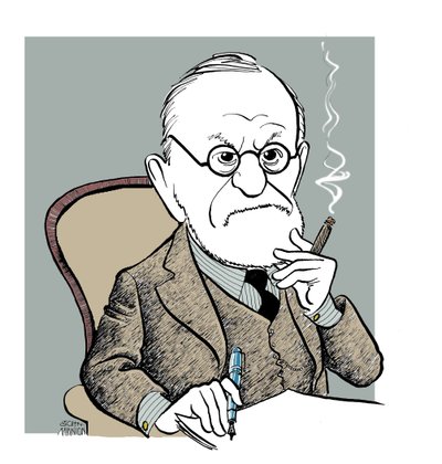 Sigmund Freud - caricature - John Minnion